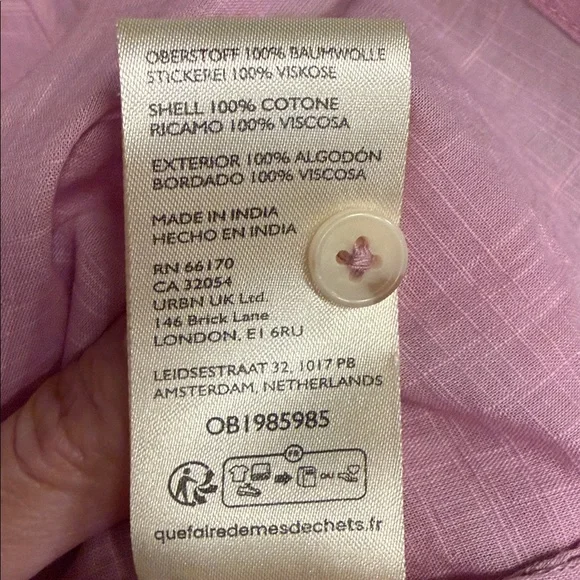 Maeve lilac cherry Embroidered Short-Sleeve Button-Down Shirt - Picture 10 of 11